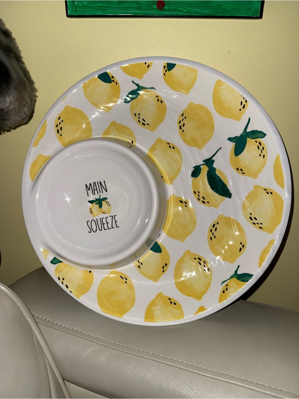Oasis Yellow Lemon Snack Plate with Dip Bowl